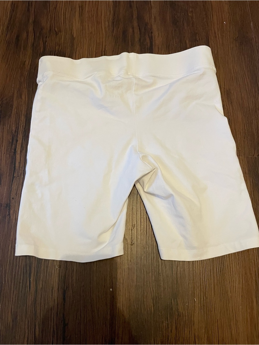Women's White Stretch Bike Shorts - Picture 2 of 2